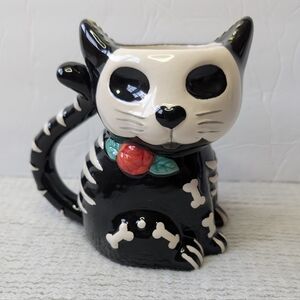 Cracker Barrel Skeleton Cat Mug
